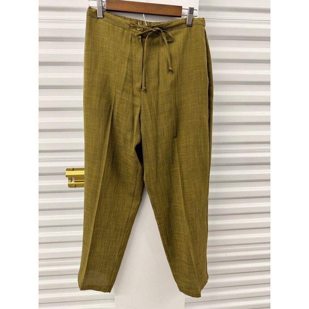 Harbor Petite Women's Olive Green Drawstring Pants Size 12